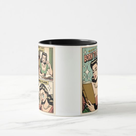 Geboren zu lesen Retro Funny Book Cup für Leser Tasse (Zentrum)
