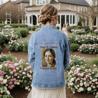 Geboren zu Mutter Zitat Denim Jacket Jeansjacke