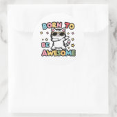 Geboren zu Phantastisch sein - Katzentabbing Runder Aufkleber (Tasche)