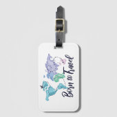 Geboren zu reisen gepäckanhänger (Vorderseite Vertikal)