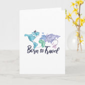 GEBOREN ZU REISEN KARTE (Gelbe Blume)