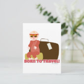 Geboren zu reisen postkarte (Stehend Vorderseite)