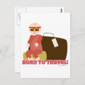 Geboren zu reisen postkarte (Vorne/Hinten)