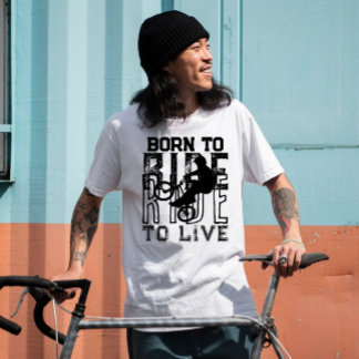 GEBOREN ZU REISEN ZUM LEBEN Radfahrrad-Grunge weiß T-Shirt