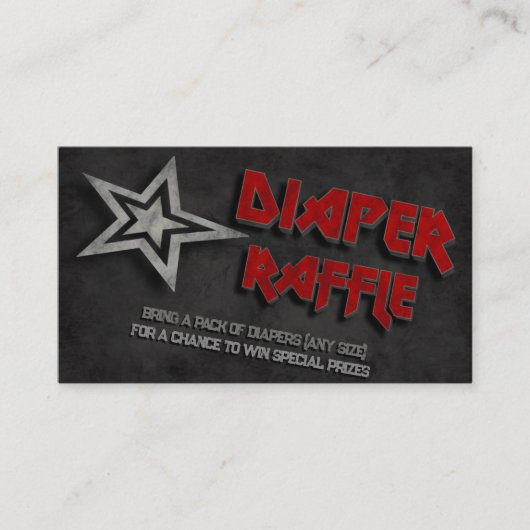 Geboren zu Rock Baby Duwer Diaper Raffle Begleitkarte (Vorderseite)