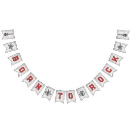 Geboren zu Rock - Baby Shower Banner