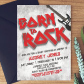 Geboren zu Rock - Babydusche Einladung