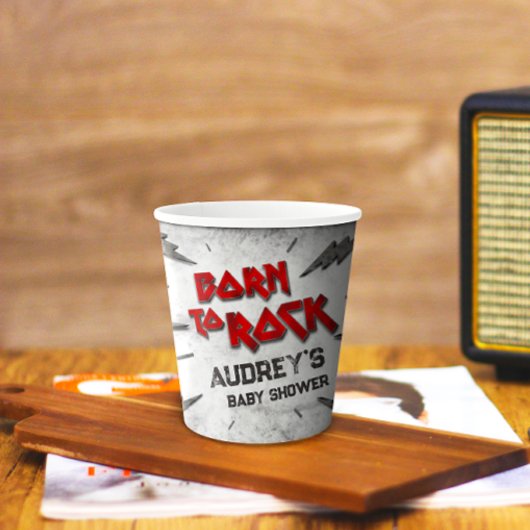 Geboren zu Rock - Babydusche Pappbecher
