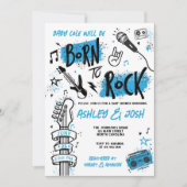 Geboren zu Rock Boy Baby Shower Einladung (Vorderseite)