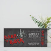 Geboren zu Rock - Boy Baby Shower Ticket Einladung (Stehend Vorderseite)