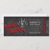 Geboren zu Rock - Boy Baby Shower Ticket Einladung (Vorderseite)