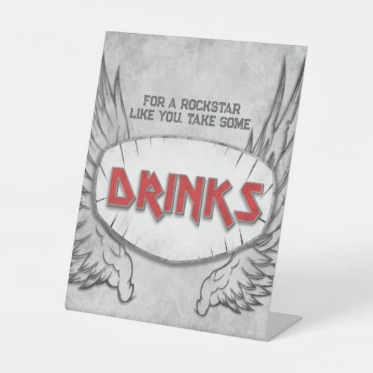 Geboren zu Rock - Drinks Zeichen Sockelschild (Vorderseite)