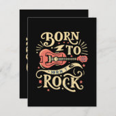 Geboren zu Rock Electric Guitar Begleitkarte (Vorne/Hinten)