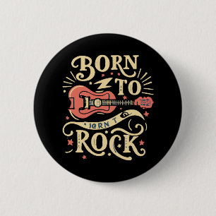 Geboren zu Rock Electric Guitar Button