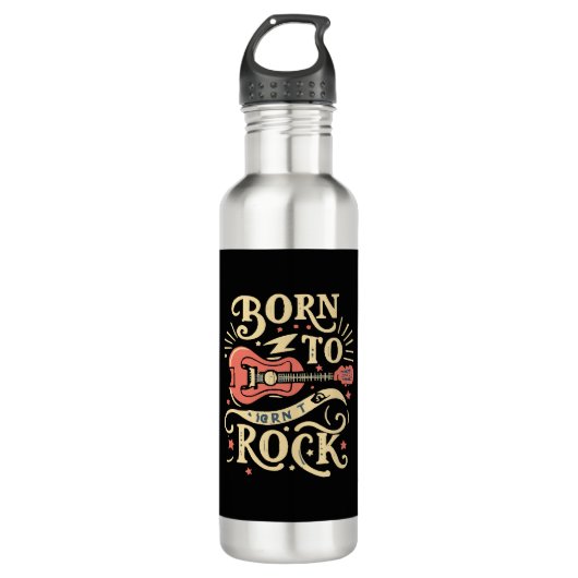 Geboren zu Rock Electric Guitar Edelstahlflasche (Vorderseite)