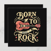 Geboren zu Rock Electric Guitar Einladung (Vorne/Hinten)