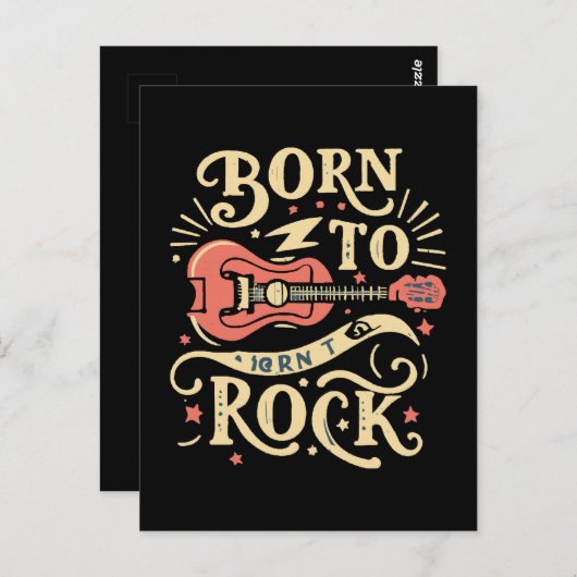 Geboren zu Rock Electric Guitar Postkarte (Vorne/Hinten)
