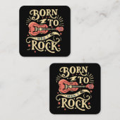 Geboren zu Rock Electric Guitar Quadratische Visitenkarte (Vorne/Hinten)