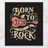Geboren zu Rock Electric Guitar Weinetikett (Einzelnes Label)