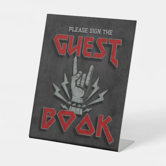 Geboren zu Rock - Gästebuchzeichen Sockelschild (Vorderseite)