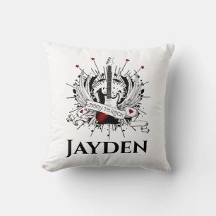 Geboren zu Rock Individuelle Name Kids Guitar Rock Kissen