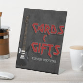 Geboren zu Rock - Karten und Geschenkzeichen Sockelschild (In SItu)