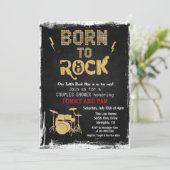 Geboren zu Rock Rock Star Baby Shower Einladung (Stehend Vorderseite)