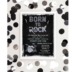 Geboren zu Rock Rock Star Baby Shower Einladung