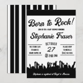Geboren zu Rock! Rock'n'Roll Concert Baby Dusche Einladung (Vorne/Hinten)