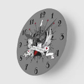 Geboren zu Rock & Roll Gitarre Rockabilly Tattoo S Runde Wanduhr (Winkel)