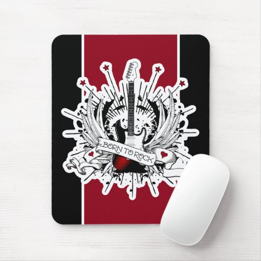Geboren zu Rock & Roll Music Gitarre Tattoo Musike Mousepad (Mit Mouse)