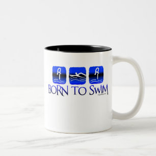 GEBOREN ZU SCHWIMMEN ZWEIFARBIGE TASSE