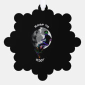 Geboren zu Scoot - Scooter Rider and Moon Ornament Karte (Rückseite)