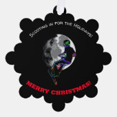 Geboren zu Scoot - Scooter Rider and Moon Ornament Karte (Vorderseite)