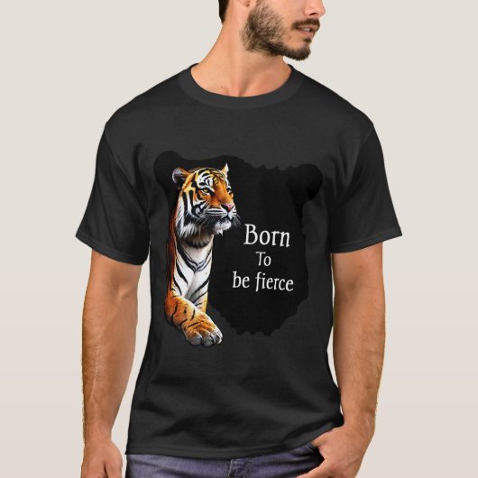Geboren zu sein, Fierce Tiger T - Shirt fett Desig (Vorderseite)