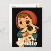 Geboren zu sein - Sweet Lamb & Child Postkarte (Vorne/Hinten)