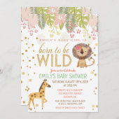 Geboren zu sein, wilde Jungle Baby Dusche Einladun Einladung (Vorne/Hinten)