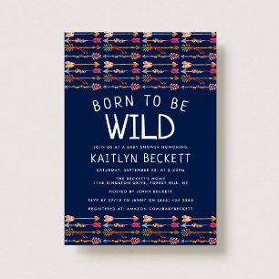 Geboren zu sein, wilde Stamm Boho Pfeile Baby Dusc Einladung