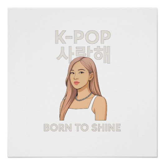 ✨ Geboren zu Shine | Minimalistischer K-Pop Star H Poster (Vorderseite)