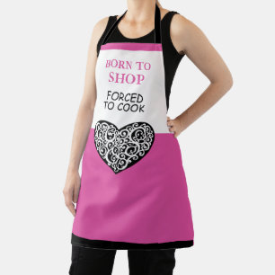 Geboren zu Shop Zwangsweise zum Kochen Funny Pink  Schürze