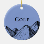 Geboren zu Snowboard Personalisierte Weihnachten Keramik Ornament (Hinten)