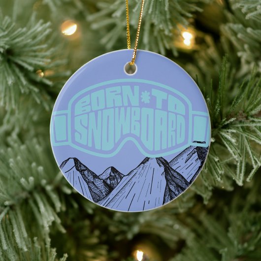 Geboren zu Snowboard Personalisierte Weihnachten Keramik Ornament