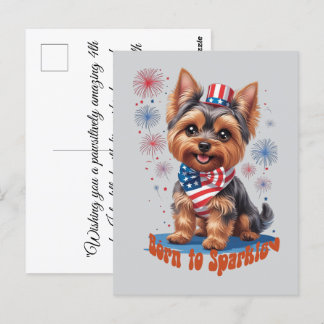 Geboren zu Sparkle - Niedlich 4. Juli Flat Card mi Postkarte