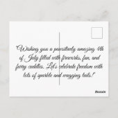 Geboren zu Sparkle - Niedlich 4. Juli Flat Card mi Postkarte (Rückseite)