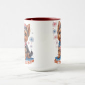 Geboren zu Sparkle - Niedliche Patriotische Yorkie Tasse (Zentrum)