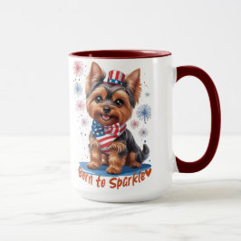 Geboren zu Sparkle - Niedliche Patriotische Yorkie Tasse
