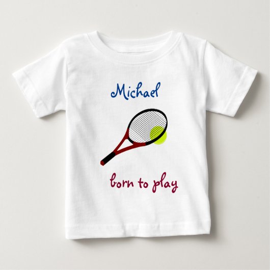 Geboren zu spielen, Tennisball und Racquet, person Baby T-shirt (Vorderseite)