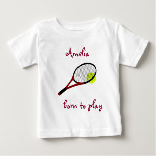 Geboren zu spielen, Tennisball und Racquet, person Baby T-shirt