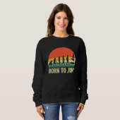 Geboren zu springen Trampolin Jumping Trampolin Gy Sweatshirt (Vorne ganz)
