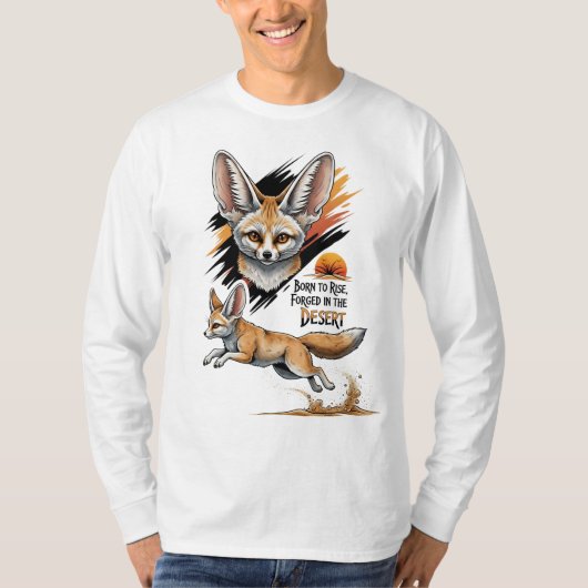 Geboren zu steigern - Wüste Sun Fennec Fox Illustr T-Shirt (Vorderseite)